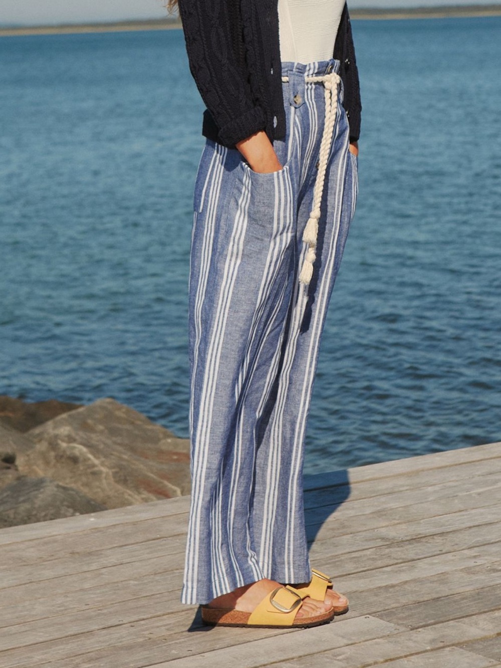 Anthropologie Maeve Lilianna Striped Wide-Leg Pants